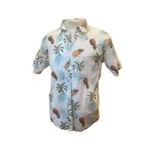 VOGAL HAWAIIAN SHIRT PINEAPPLE DESIGN SHORT SLEEVE MENS SIZE LARGE